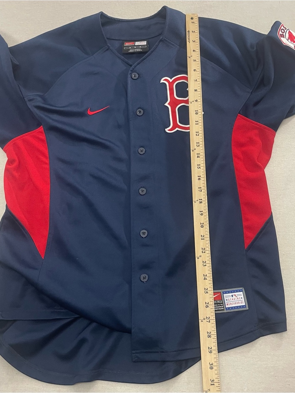 Vintage Boston Red Sox Jersey Men's M Team Nike Blue American Patch Stitched - Picture 11 of 12